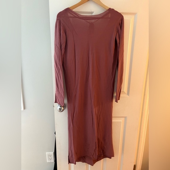 Zara women’s thin knit long sleeve tie back dress dusty rose size xs - Picture 5 of 12
